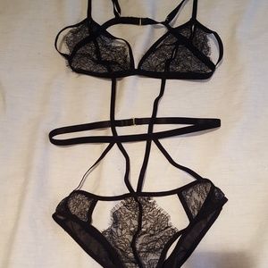 Strappy lace lingerie bodysuit